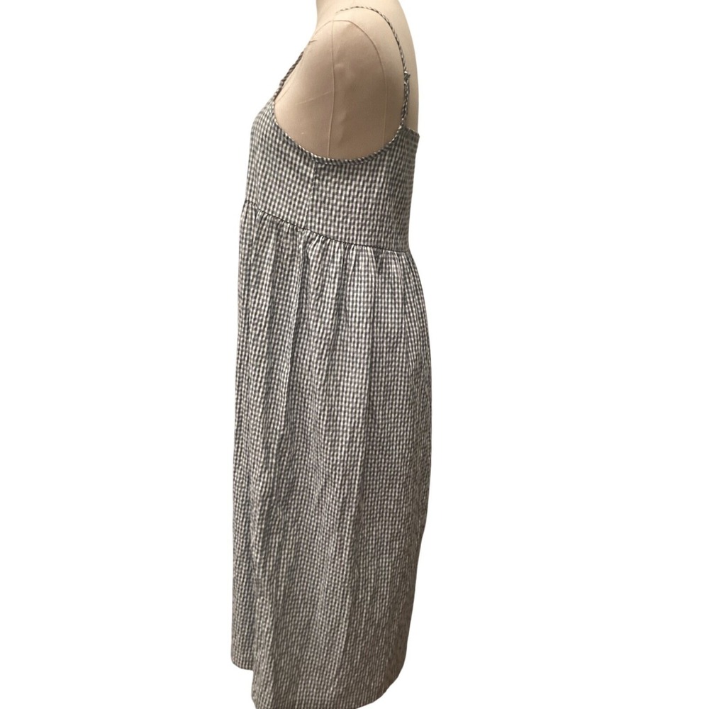 Green White Gingham Midi Sundress Cotton Adjustable Straps Dress - Medium - Picture 8 of 11